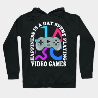 Happiness Quote Playing Video Games Gaming Controller Hoodie